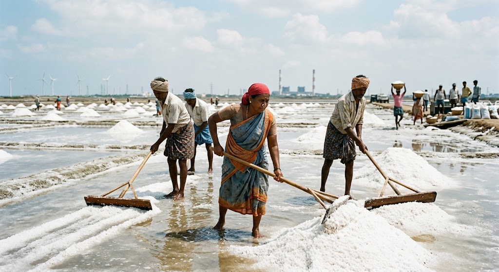 Thoothukudi Salt Workers Push for Stronger Welfare Measures as Peak Production Continues Before Monsoon